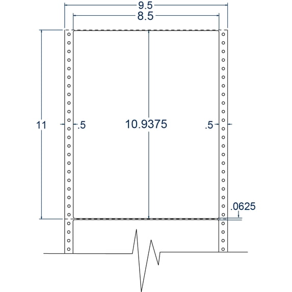 Compulabel 112105, Pin Fed Continuous Labels 8 1/2 X 10 15/16 Full Page