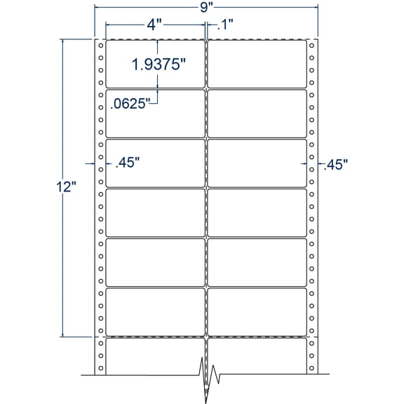 Compulabel 120453, Pin Fed Labels Two Across 4 X 1 15/16 Multi Purpose