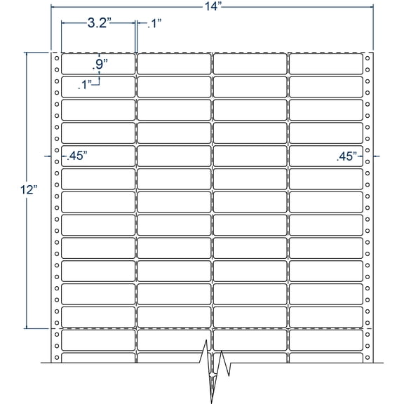 Compulabel 140455, Pin Fed Address Labels 4 Across 3.2 X 90