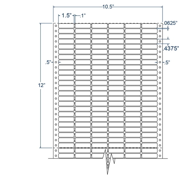 Compulabel 140657, Pin Fed Address Labels 6 Across 1 1/2 X 7/16