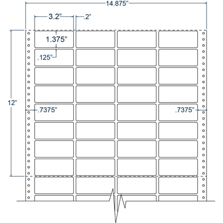 Compulabel 140850, 3-1/5" x 1-3/8" Pinfeed Cheshire Mailing Address Label
