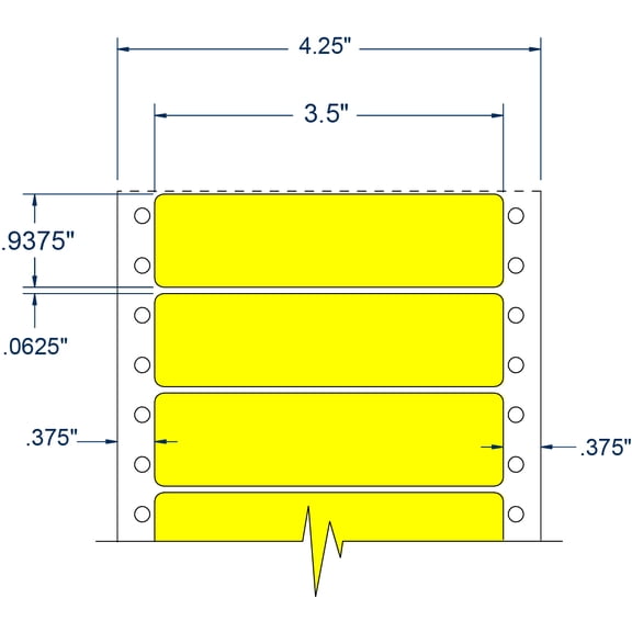 Compulabel 161403, Fluorescent Yellow Address Labels Pin Fed 3 1/2 X 15/16