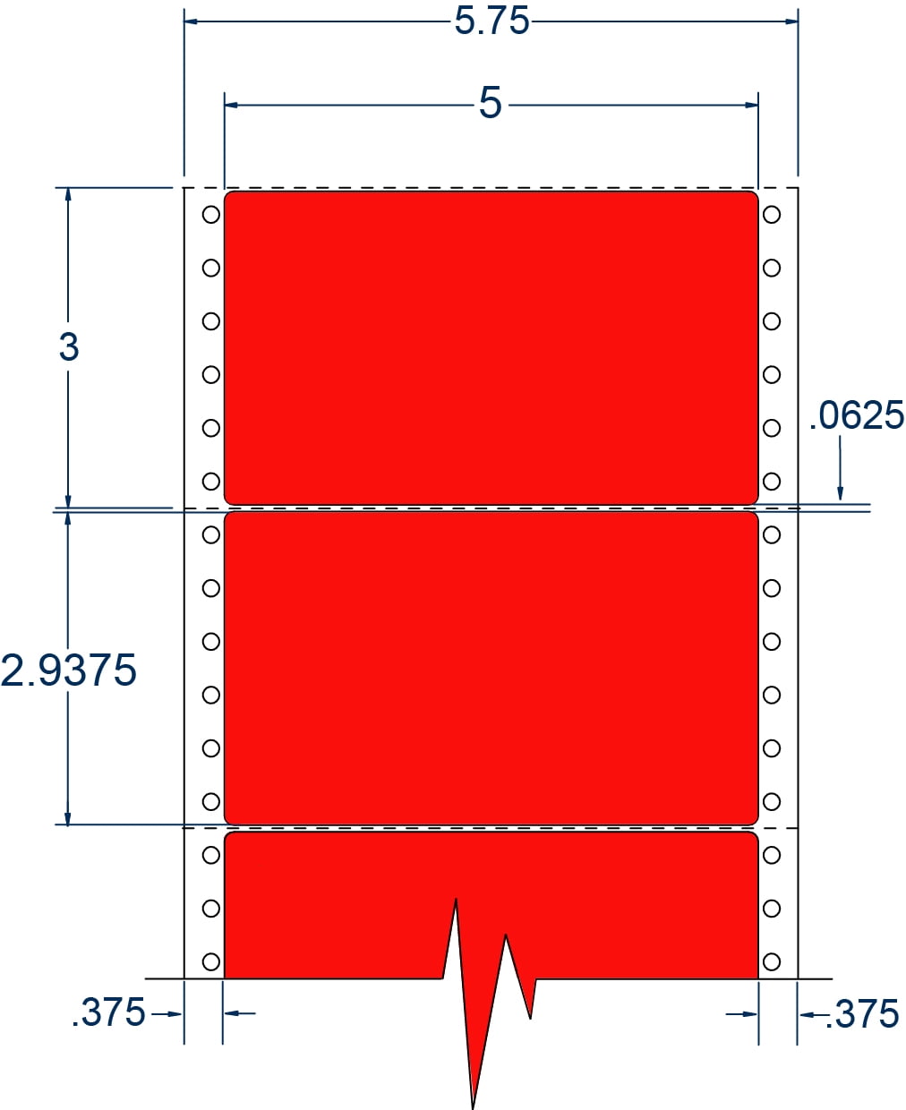 Compulabel 162101, Fluorescent Red Address Labels Pin Fed 5 X 2 15/16
