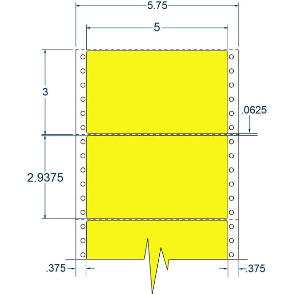 Compulabel 162156, Fluorescent Yellow Address Labels Pin Fed 5 X 2 15/16