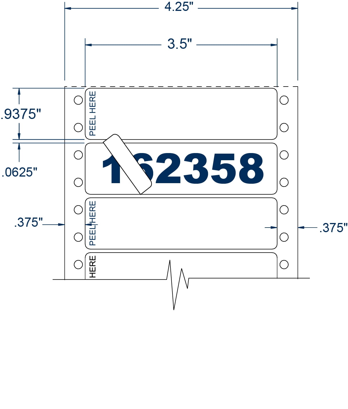 Compulabel 162358, Address Label Pin Fed - 3-1/2'' X 15/16''