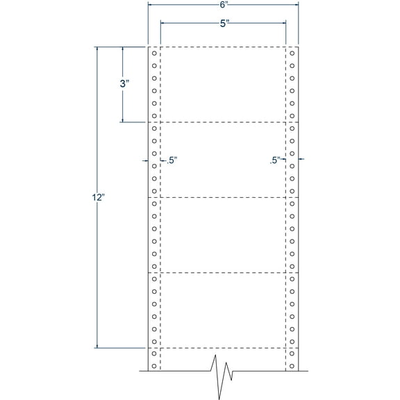Compulabel 210150, Continuous White Index Card Pin Fed 5 X 3