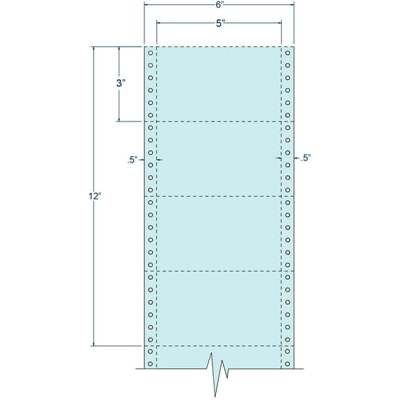 Compulabel 210205, Continuous 5 X 3 Blue Index Card Pin Fed
