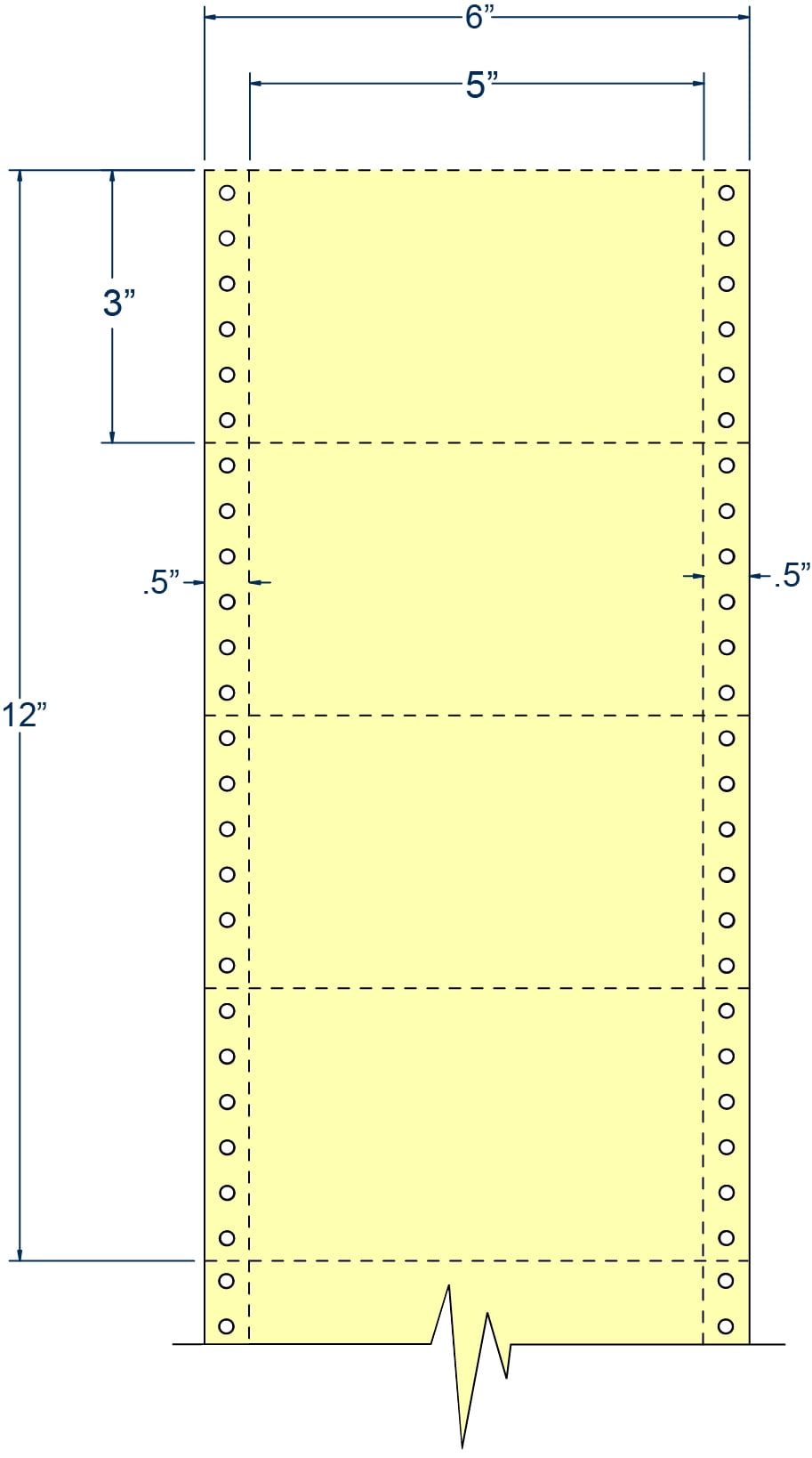 Compulabel 210251, Continuous 5 X 3 Yellow Index Card Pin Fed
