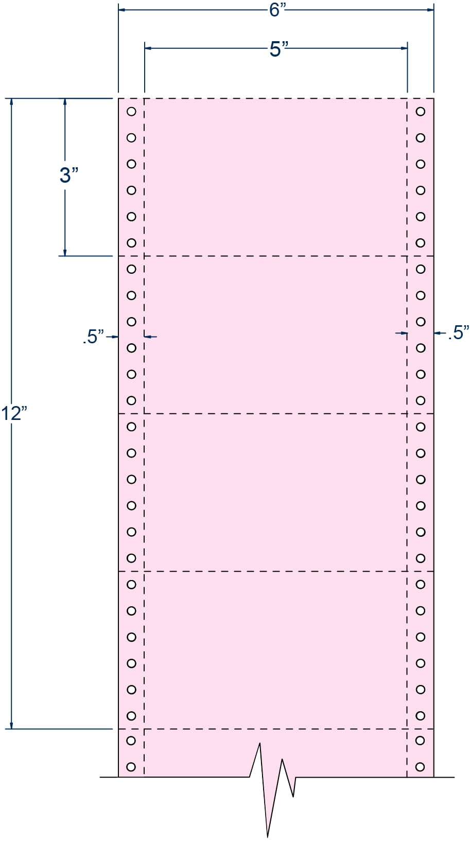 Compulabel 210352, Continuous 5 X 3 Pink Index Card Pin Fed