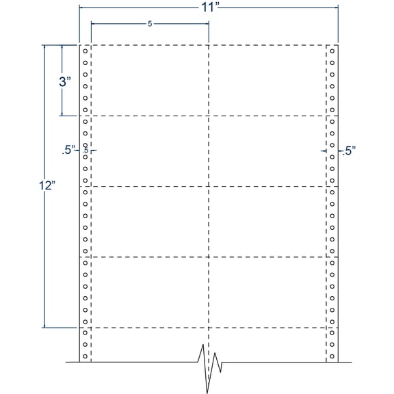Compulabel 210453, Continuous White Index Card 5 X 3 2 Wide