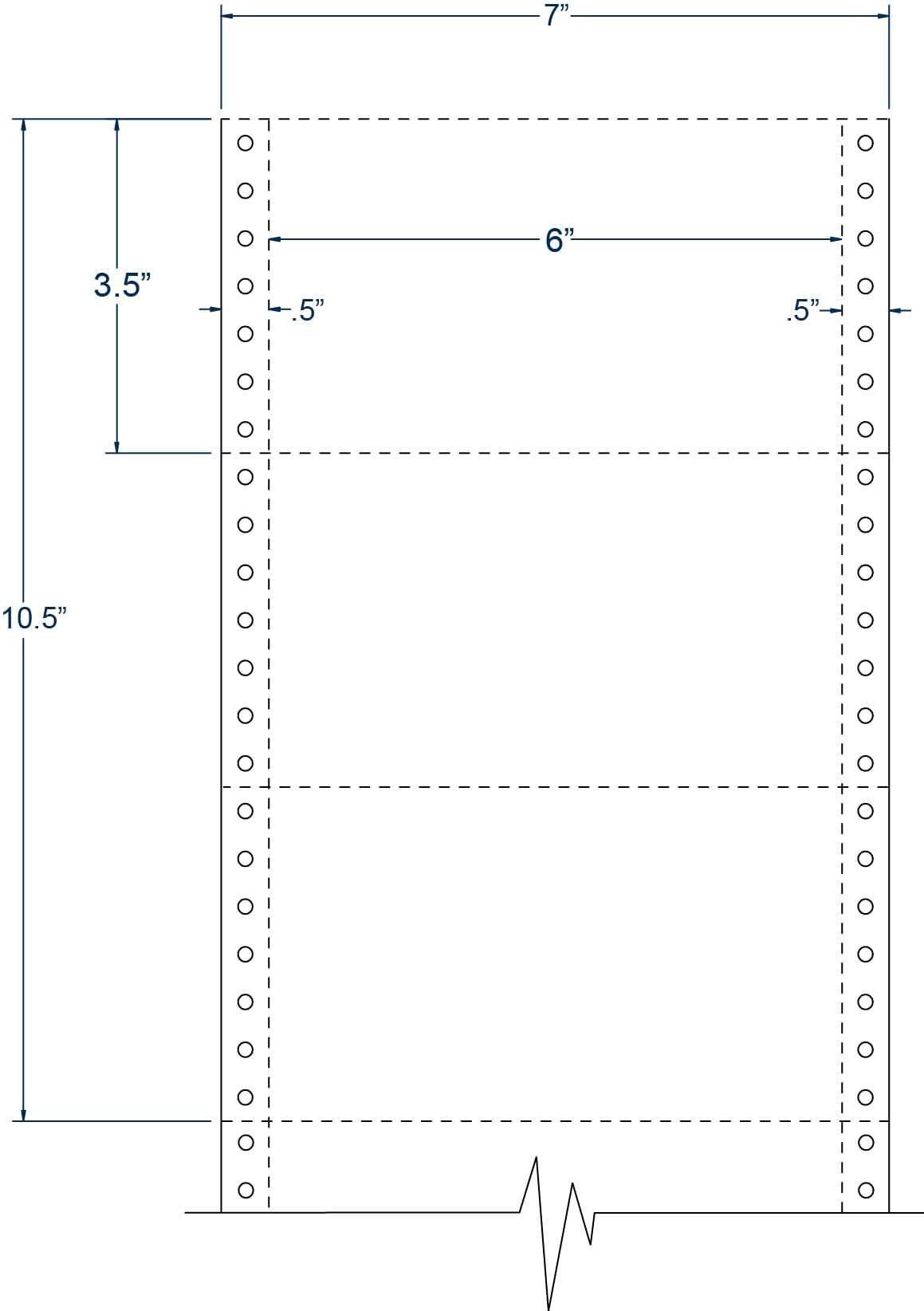 Compulabel 210802, Continuous White Index Card Pin Fed 6 X 3 1/2