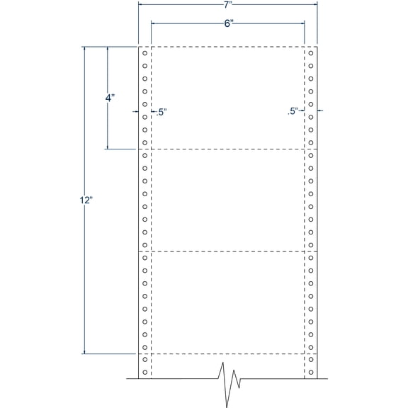 Compulabel 210857, Continuous White Post Card Pin Fed 6 X 4