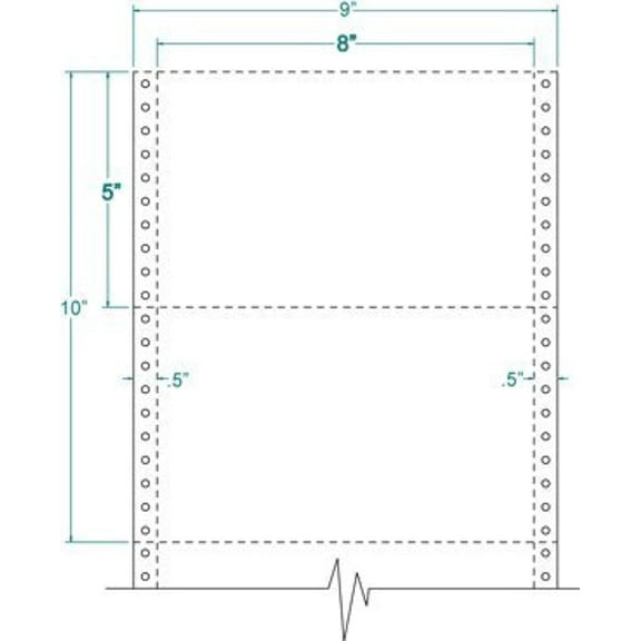 Compulabel 211601, Continuous White Ledger Card Pin Fed 8 X 5