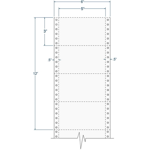 Compulabel 211904, Continuous White Index Card Pin Fed 5 X 3
