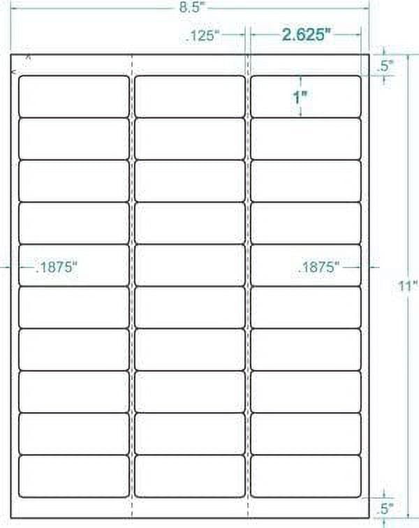 Compulabel 310950 White Address, Removable Adhesive, FAB Labels for Laser and Inkjet Printers, 2 5/8 x 1 Inch, 30 per Sheet, 100 Sheets per Carton