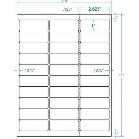 Compulabel 310950 White Address, Removable Adhesive, FAB Labels for Laser and Inkjet Printers, 2 5/8 x 1 Inch, 30 per Sheet, 100 Sheets per Carton