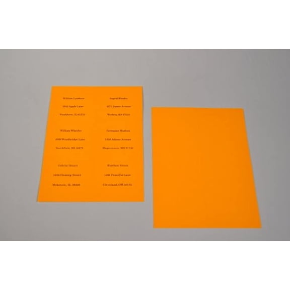 Compulabel 312456 Fluorescent Orange Address Labels for Laser Printers, 4 x 3 1/3 Inch, Permanent Adhesive, 6 per Sheet, 100 Sheets per Carton
