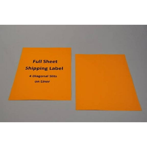 Compulabel 313301 Fluorescent Orange Full Sheet Labels for Laser Printers, 8 1/2 inch x 11 inch, Permanent Adhesive, 1 Per Sheet, 100 Sheets per Carton