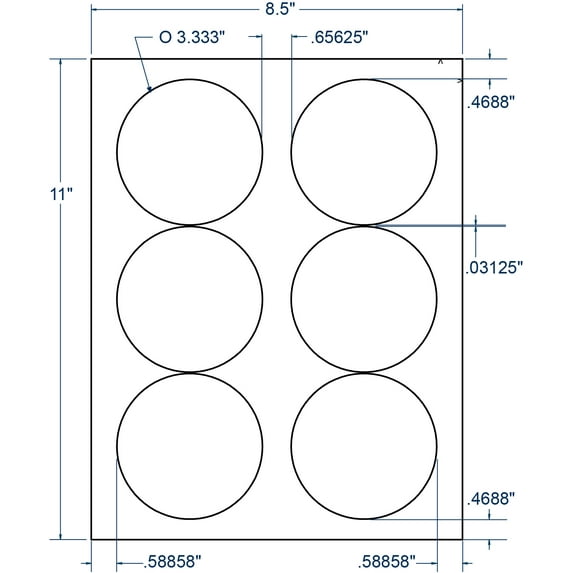 Compulabel 331200, Circular Labels 3 1/3 White Round Label For Dot Matrix