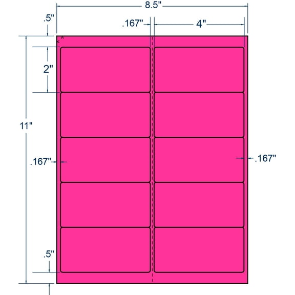 Compulabel 340022, 4" x 2" Laser FL Pink Shipping Labels (1000 Sheets) Comparable to Avery 5523
