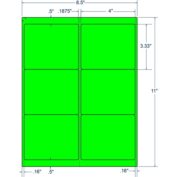 Compulabel 340143, 4" x 3-1/3" Laser FL Green Shipping Labels (1000 Sheets) Comparable to Avery® 5164™