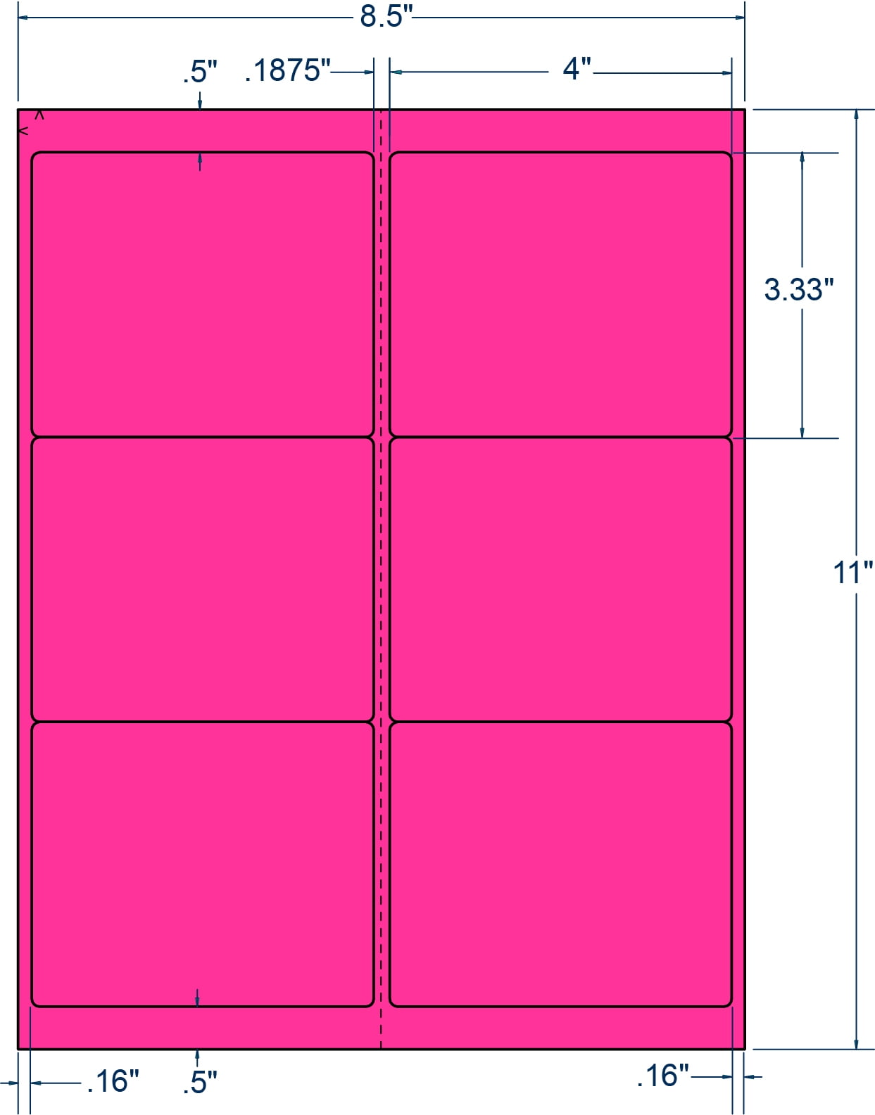 Compulabel 340187, 4" x 31/3" Laser FL Pink Shipping Labels (1000