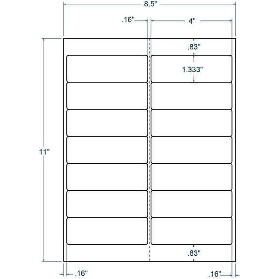 Compulabel 371044, 4" x 1-1/3" Laser Weather Resistant Polyester Labels (100 Sheets) Comparable to Avery 5962