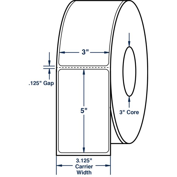 Compulabel 510028, 3" x 5" Direct Thermal Labels