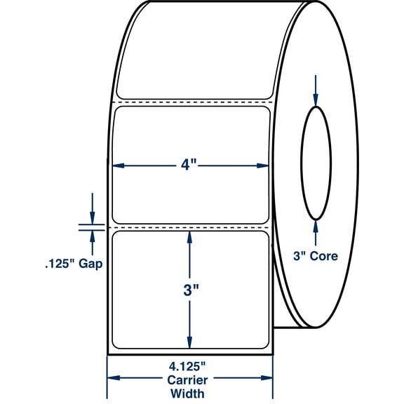 Compulabel 510592, 4" x 3" Direct Thermal Labels