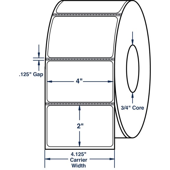 Compulabel 510636, 4" x 2" Direct Thermal Labels