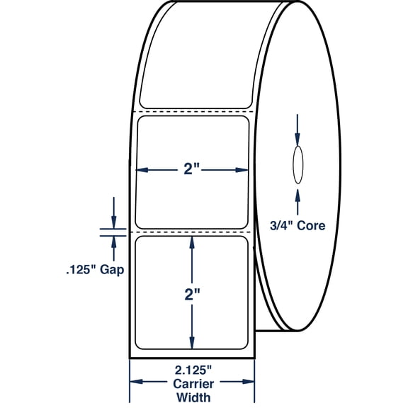 Compulabel 510691, 2" x 2" Direct Thermal Labels