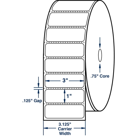 Compulabel 510702, 3" x 1" Direct Thermal Labels