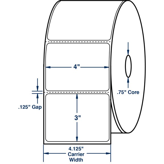 Compulabel 510724, 4" x 3" Direct Thermal Labels