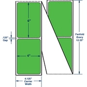 Compulabel 520018, 4 x 6 Fluorescent Green Direct Thermal Fanfold Labels