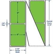 Compulabel 520130, 4 x 6 Green Direct Thermal Fanfold Labels