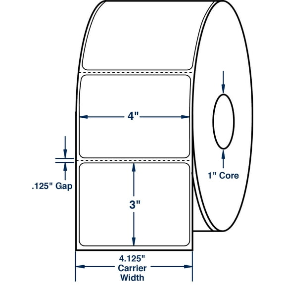 Compulabel 530000, 4" x 3" Direct Thermal Labels