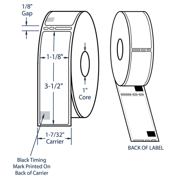 Compulabel 530357, Direct Thermal Jumbo Address Label 1 1 8 X 3 1/2