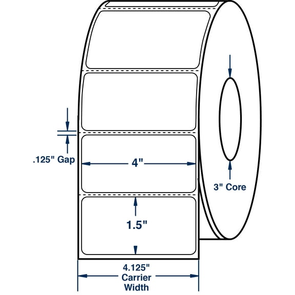 Compulabel 530774, 4" x 1-1/2" Direct Thermal Labels