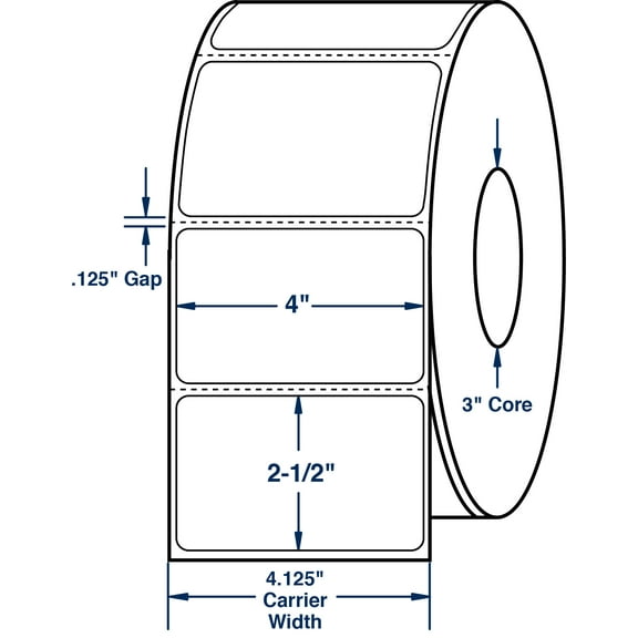 Compulabel 530796, 4" x 2-1/2" Direct Thermal Labels