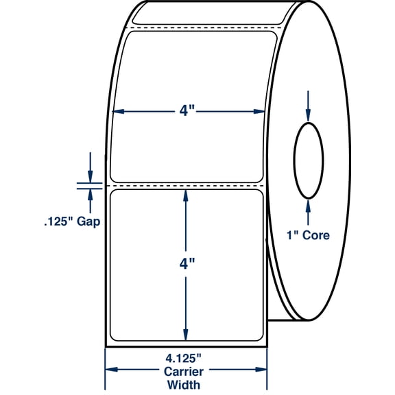 Compulabel 530807, 4" x 4" Direct Thermal Labels