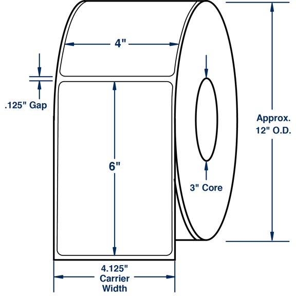 Compulabel 530818, 4" x 6" Direct Thermal Labels