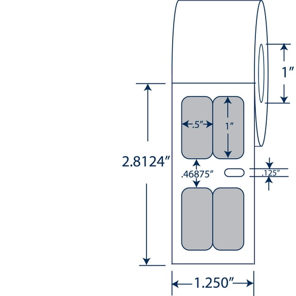 Compulabel 530820, 1/2" x 1" Direct Thermal 2Up Multipurpose Labels