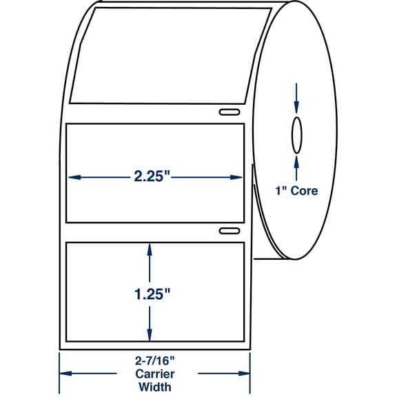 Compulabel 530897, 2-1/4" x 1-1/4" Direct Thermal Identification Labels