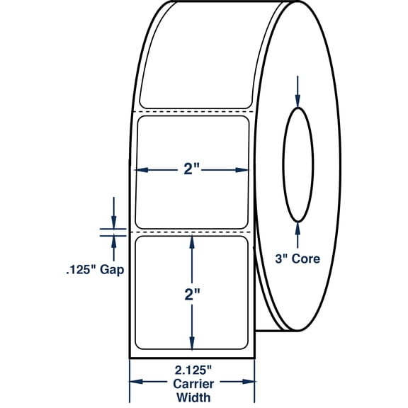 Compulabel 620122, 2" x 2" Thermal Transfer Labels
