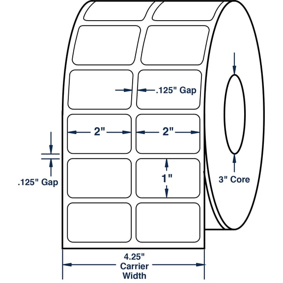 Compulabel 620155, 2" x 1" Thermal Transfer Labels