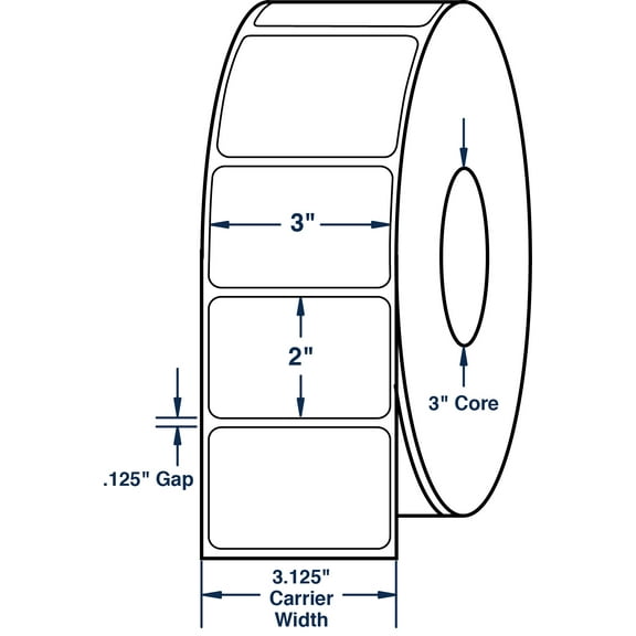 Compulabel 620201, 3" x 2" Thermal Transfer Labels