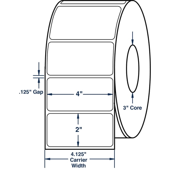 Compulabel 620234, 4" x 1-1/2" Thermal Transfer Labels