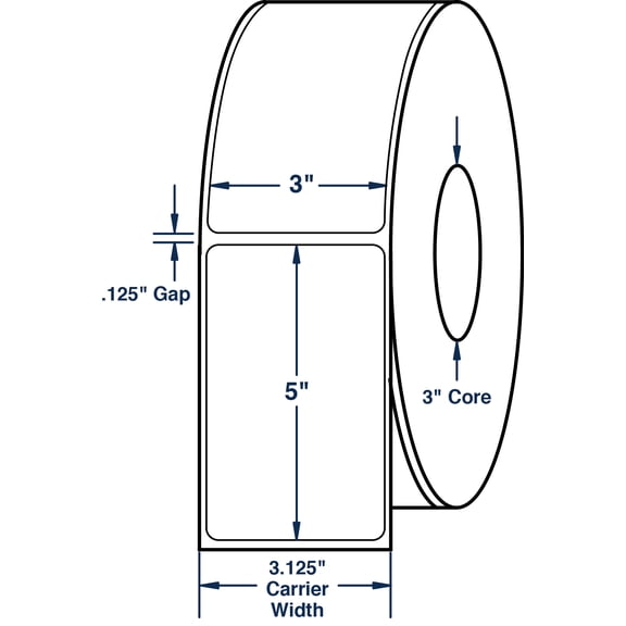 Compulabel 620302, 3" x 5" Thermal Transfer Labels