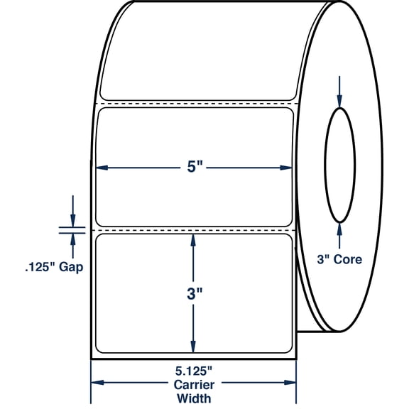 Compulabel 620943, 5" x 3" Thermal Transfer Labels