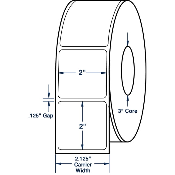 Compulabel 623013, 2" x 2" Thermal Transfer Labels